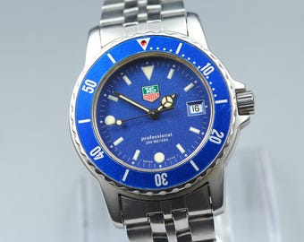 新品 ビンテージ USA製 グッドイヤー ブルー ストレーク 12.50×15 Mens Stainless Steel Tag Heuer Professional 200 Meters Divers