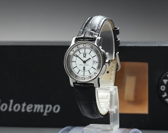 Vintage BVLGARI Solo tempo ST29S (Near Mint) Date white Dial 29mm Ladies Quartz Watch