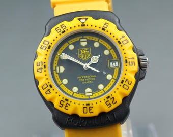 Vintage TAG HEUER Formula 1 380.513/1 (Exc+5) Black Yellow Quartz 34mm Men's watch #1741