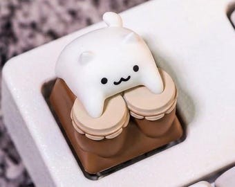 Bongo Cat Meme Kunstharz Tastenkappe, handgefertigtes mechanisches Tastaturzubehör, SA-Profile (1U)