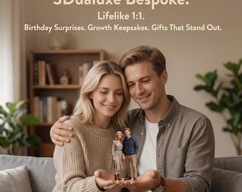 Custom Realistic Figurine from Photo, Personalized 3D Printed Portrait Statue, Full Color Human Mini Me Collectible Gift,  Birthday gift.
