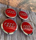 Set Of 4 Red 69MM Wheel Center Caps For AUDI 4B0601170A product logo