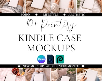 Kindle Case Mockup Bundle, PSD Smart Object, Mockup Bundle, Protective Kindle Cover, E-Reader Case Mockup, Kindle Paperwhite 7" Mockup