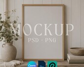 Frame Poster Mockup PSD, Poster Size Mockup, Horizontal Wall Art Print, Frame Mockup, Gallery Wall Mockup, Canva Frames, Photoshop PSD