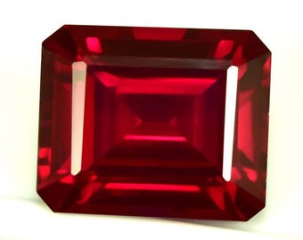 11+ CT Mozambique Red Ruby – Emerald Cut Loose Gemstone, GIE Certified