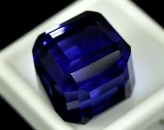 Natural Blue Tanzanite Gemstone 42 Ct+ Cube Box Cut • GIE Certified Loose Gem