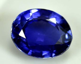 10+ Ct Untreated Blue Sapphire Oval Cut Gemstone: GIE Certified