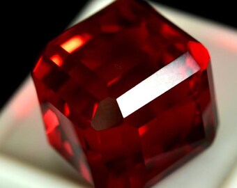 25+ CT Mozambique Red Ruby Gemstone: Cube Cut, GIE Certified jewelry making Size