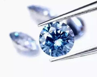 4MM Round Lab Grown Blue Diamond | CVD, VVS1 Clarity