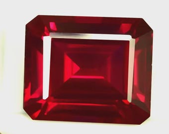 6+ CT Mozambique Red Ruby Gemstone | Emerald Cut Loose Stone, GIE Certified