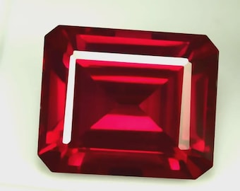 9+ CT Mozambique Red Ruby Gemstone | Emerald Cut, GIE Certified