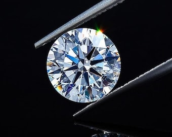 Par de diamantes CVD cultivados en laboratorio de 4 mm: talla redonda, color D, claridad VVS1 (certificación GIE)