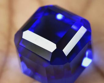 50+ Ct Natural Blue Tanzanite Cube Cut Loose Gemstone: GIE Certified making jewellery