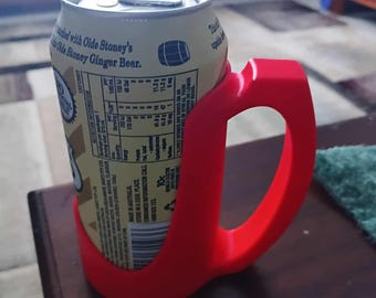Red Plastic Can Holder with Handle
