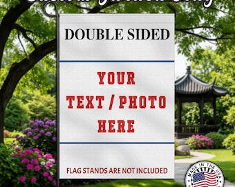 Custom Garden Flag with Photo or Text, Double-Sided Personalized Yard Flag, Outdoor Decor, Event Banner, Garden Gift for Any Occasion