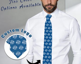 Custom Logo Tie, Personalized Photo Company Logo Necktie, Custom Tie With Any Logo, Office Employee Gift