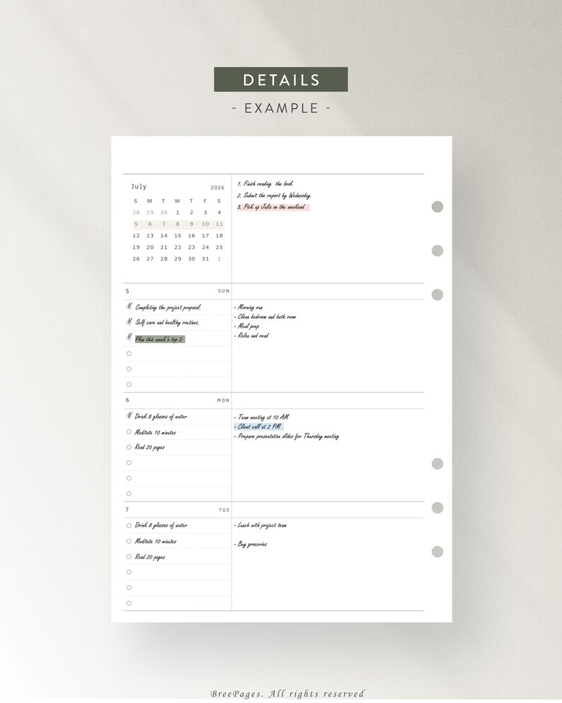 Weekly Dated Checklist.pdf 2026 Dated Weekly Planner | Printable Weekly + Monthly Layout ...