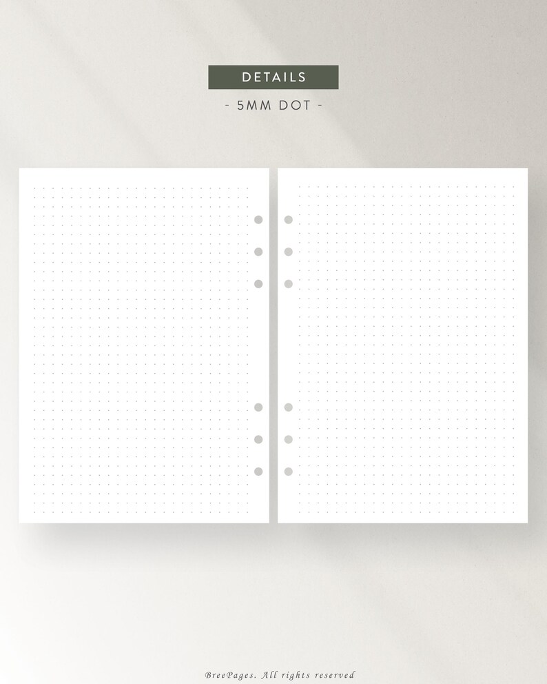 Printable 5mm Dot Grid, Lined & Graph Paper Bundle | Minimalist Digital ...