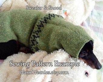 Sewing Pattern for Dachshund Sweater and Snood or Cowl