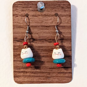 Ceramic Drop Earrings: Lucky Cat