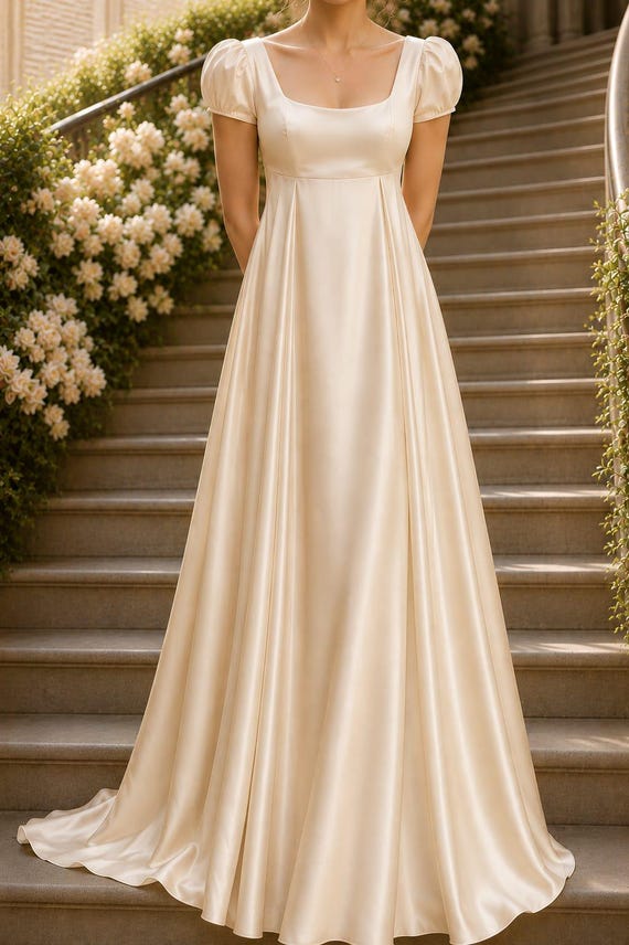 Lavender Maxi Dress for Women, Puff Sleeve Satin Gown, Princess Style Formal Dress, Bridesmaid Dress, Wedding Party Dress
