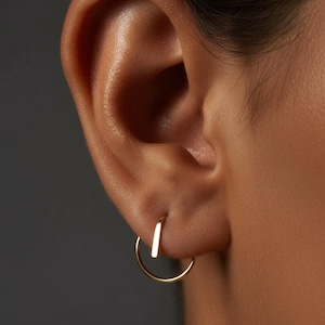 14K Solid Gold Round Stud Earrings | Minimalist Circle Studs