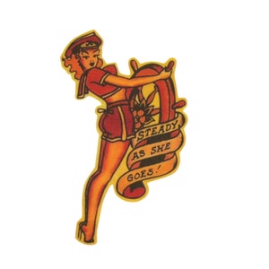 Anchor Pin Up Iron on Patch Flash Tattoo Applique Cotton Sailor Jerry Mermaid