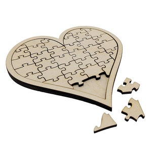 DIGITALE DATEI Herz Puzzle Vorlage mit Gebäudetablett, Laser Cut-Datei SVG, Beamo-Datei, Glowforge, Laser Cut Template, Valentinstag Puzzle