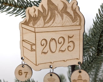 Adorno de desastre de 2025, Regalo de broma de 2025, Adorno divertido de 2025, Adorno de COVID de 2020