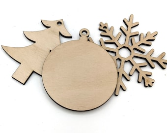 Archivo de corte SVG con láser, adornos en blanco, archivo digital Glowforge, kit de archivos de corte de adornos Beamo, archivo de corte BeamBox