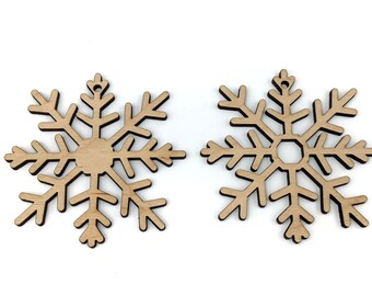 ARCHIVO DIGITAL SVG Adorno de copo de nieve de madera, Adorno de copo de nieve, Archivo de corte de copo de nieve, Archivo Glowforge, Invierno svg