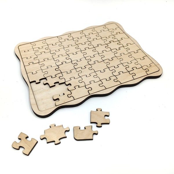 DIGITAL FILE Puzzle Template with Building Tray, Laser Cut File SVG, Beamo File, Glowforge File, Laser Cut Template, Laser Project