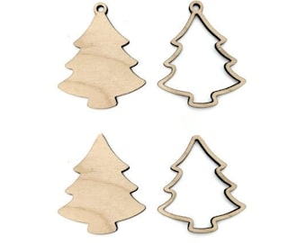 Archivo de corte SVG láser de árbol de Navidad, espacios en blanco de adorno de árbol, archivo digital Glowforge, kit de archivo de corte de adorno Beamo, archivo de corte BeamBox