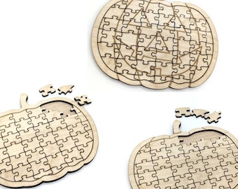 Kürbis Puzzle Laser geschnitten Datei SVG, Jack O Lantern (Digitaler Download)