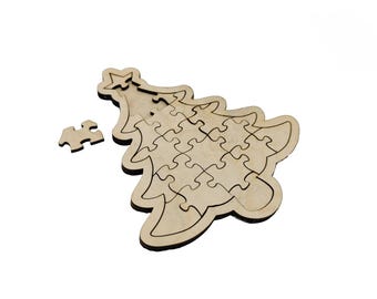 ARCHIVO DIGITAL Plantilla de rompecabezas de árbol de Navidad con bandeja de construcción, SVG cortado con láser, Beamo, archivo Glowforge, plantilla cortada con láser, rompecabezas navideño