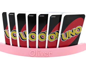 Personalized Curved Playing Card Holder, 3D Printed Game Rack