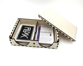 Caja de sorteo y descarte de archivos de corte SVG láser, titular de cartas de juego PNG, titular de oferta y descarte, archivo de titular de tarjeta de juego, archivo DXF