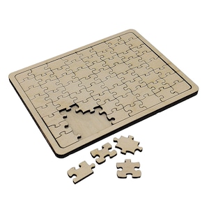 DIGITAL FILE Puzzle Template with Building Tray, Laser Cut File SVG, Beamo File, Glowforge File, Laser Cut Template, Laser Project