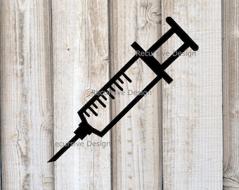 注射器のSVG、PNG、JPGファイル、Cricut、Glowforge対応（デジタルダウンロード）