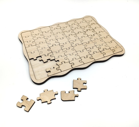 DIGITAL FILE Puzzle Template with Building Tray, Laser Cut File SVG, Beamo File, Glowforge File, Laser Cut Template, Laser Project
