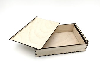Laser Cut Wood Storage Box SVG File, Sliding Lid (Digital File)