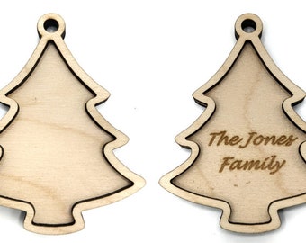 Adorno de árbol de Navidad, espacios en blanco de adorno de árbol, adorno de árbol de Navidad personalizado, adorno de árbol de Navidad personalizable