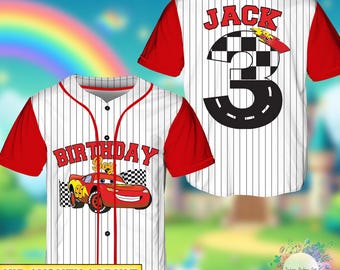 Disney Cars Birthday Baseball Jersey, McQueen Birthday Boy Jersey, Pixar Pit Crew Shirt, Lightning Birthday Jersey, Racing Car Birthday Trip