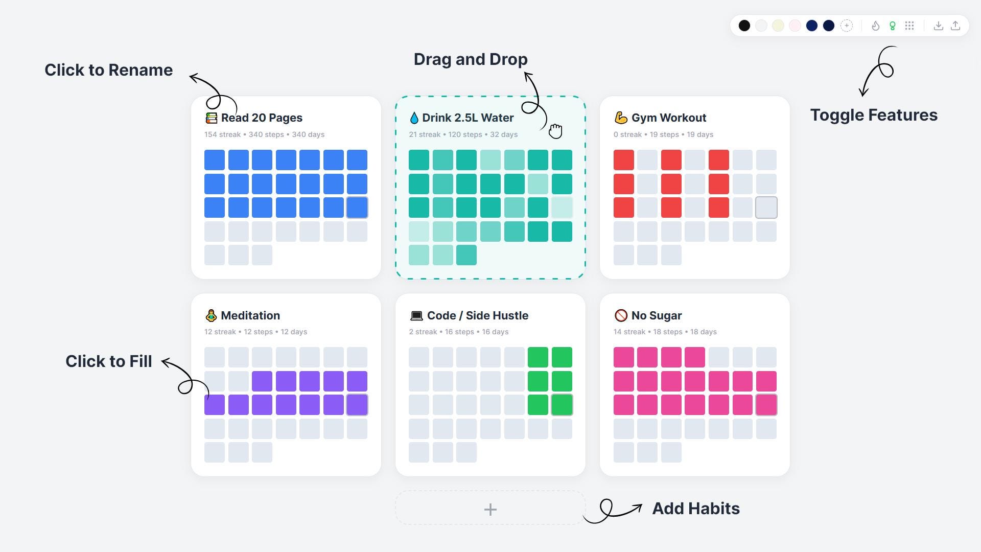 Tracker Html Ultimate Habit Tracker Dashboard for Personel Use | Offline HTML ...