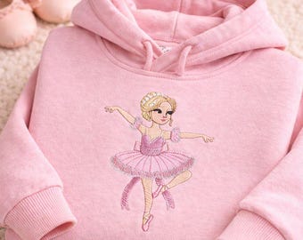 Ballerina Embroidery Design | Cute Ballet Girl | Princess Dancer | Kids Clothing | Machine Embroidery File