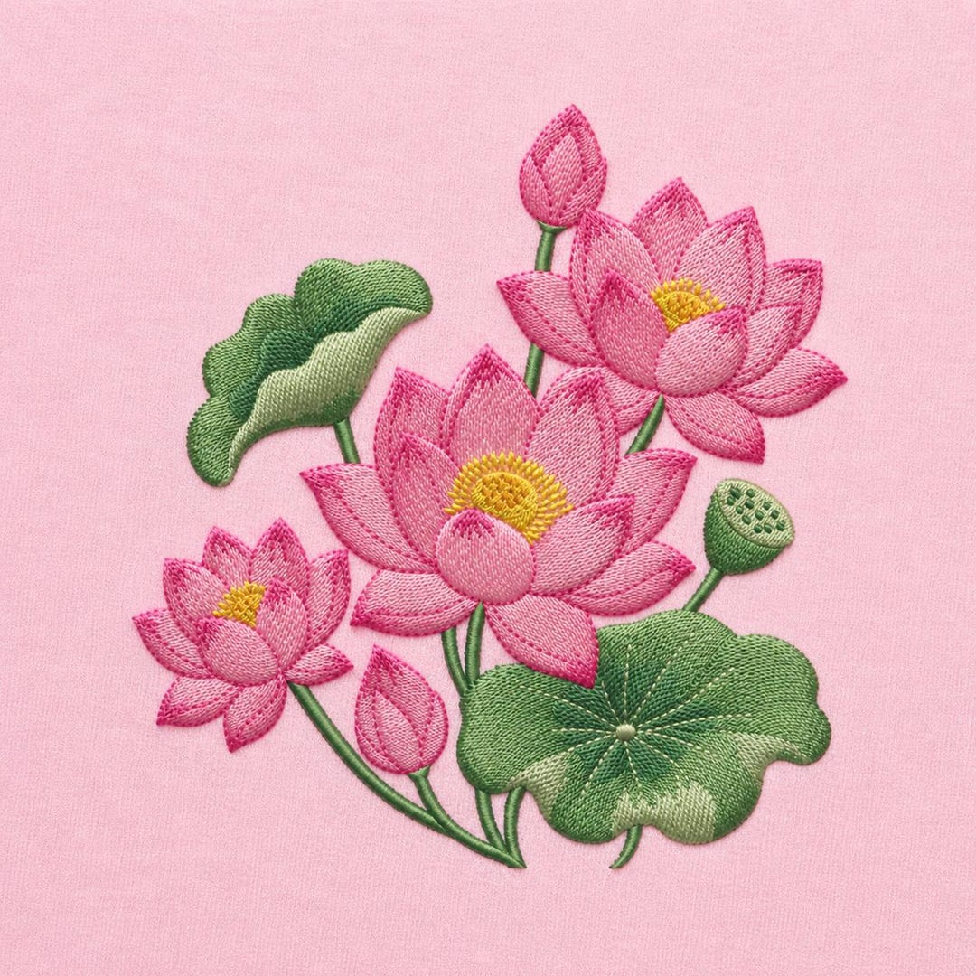Lotus Embroidery Design Floral Oriental Zen Pattern Machine File ...