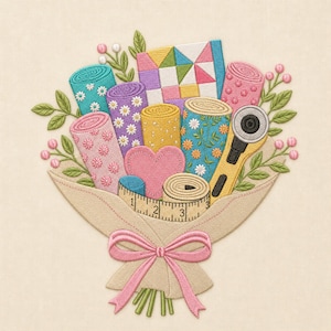 Quilting Sewing Bouquet Machine Embroidery Design Fabric Patchwork Crafter Shirt Gift Pattern Art