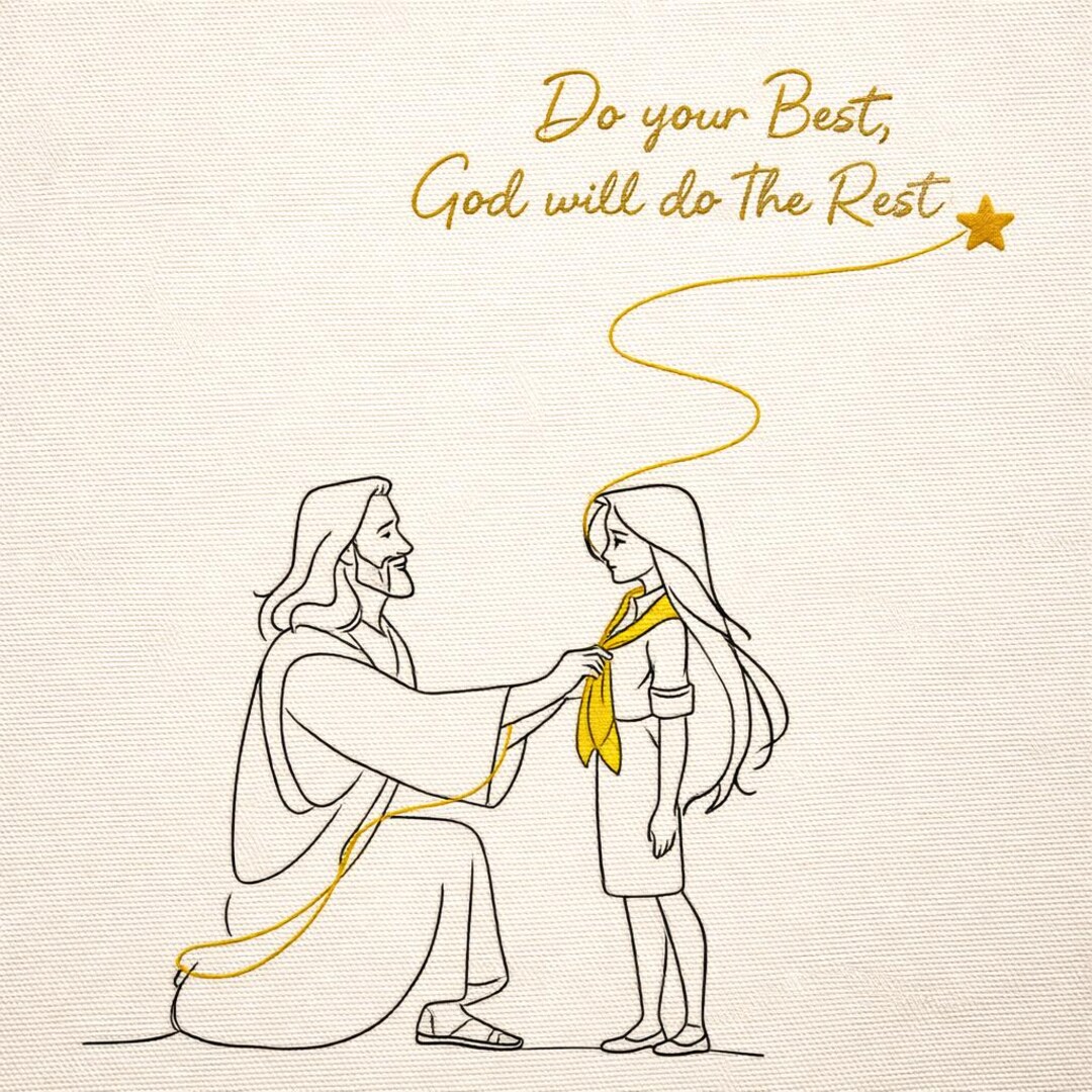Jesus Blessing Child Embroidery Design Christian Faith Minimal Line Art ...
