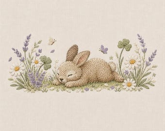 ♕EuropaVintage✴︎sleeping rabbit♡ Vintage Sleeping Bunny Plush Rabbit Yellow Pajamas Blue Star