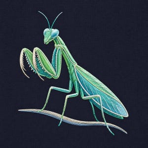 Praying Mantis Machine Embroidery Design Green Predator Insect Sweatshirt Shirt Hoop Pattern Gift